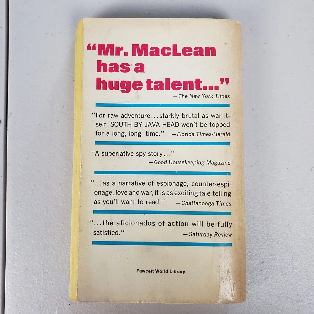 South By Java Head Alistair MacLean Vintage 1958 Fawcett Gold Medal Paperback